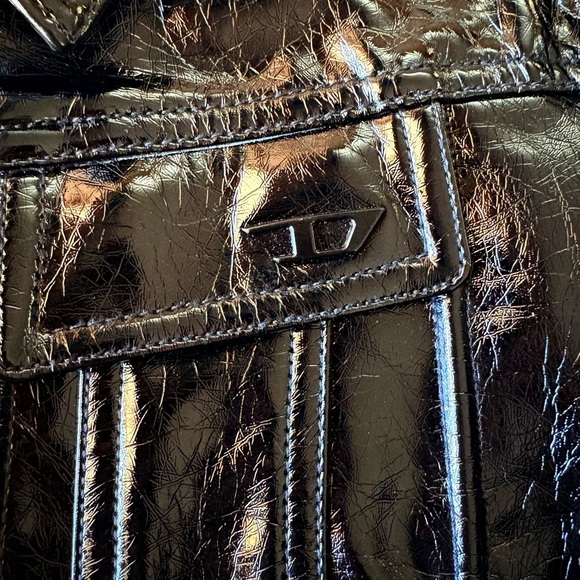 Diesel Kids Girls Glossy Black Jacket and Skirt Set - Picture 4 of 10